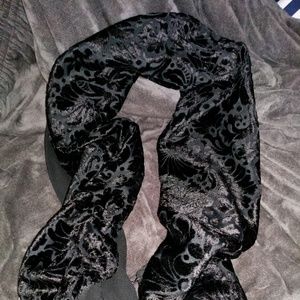 Black raised velvet scarf/wrap
